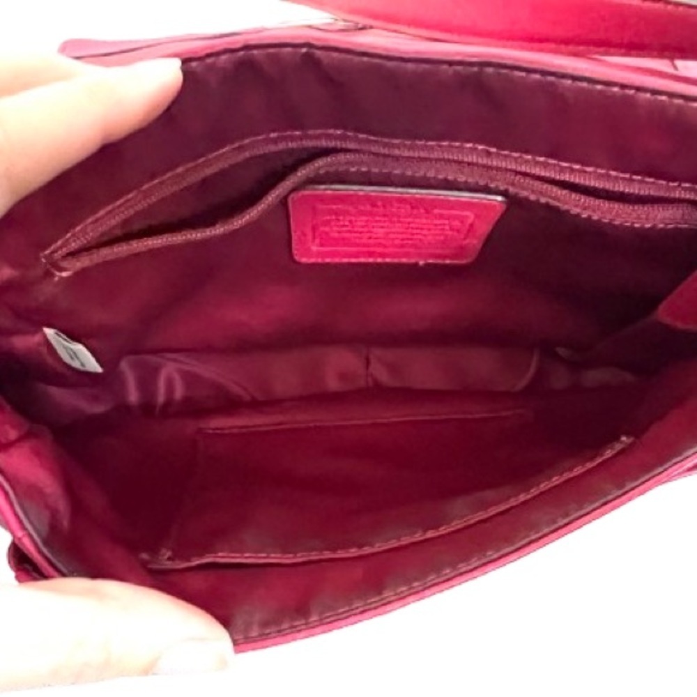 Vintage 90s Coach Taylor Mini Flap Crossbody
Berry Red Leather Silver Hardware - Picture 6 of 8